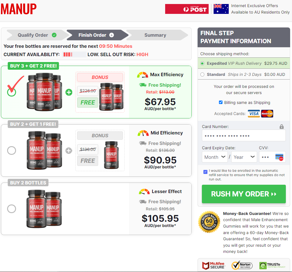 Manup Gummies Australia Pricing